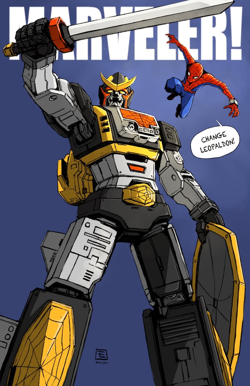 spider-man, leopardon, and yamashiro takuya (marvel and 2 more) drawn by moyan