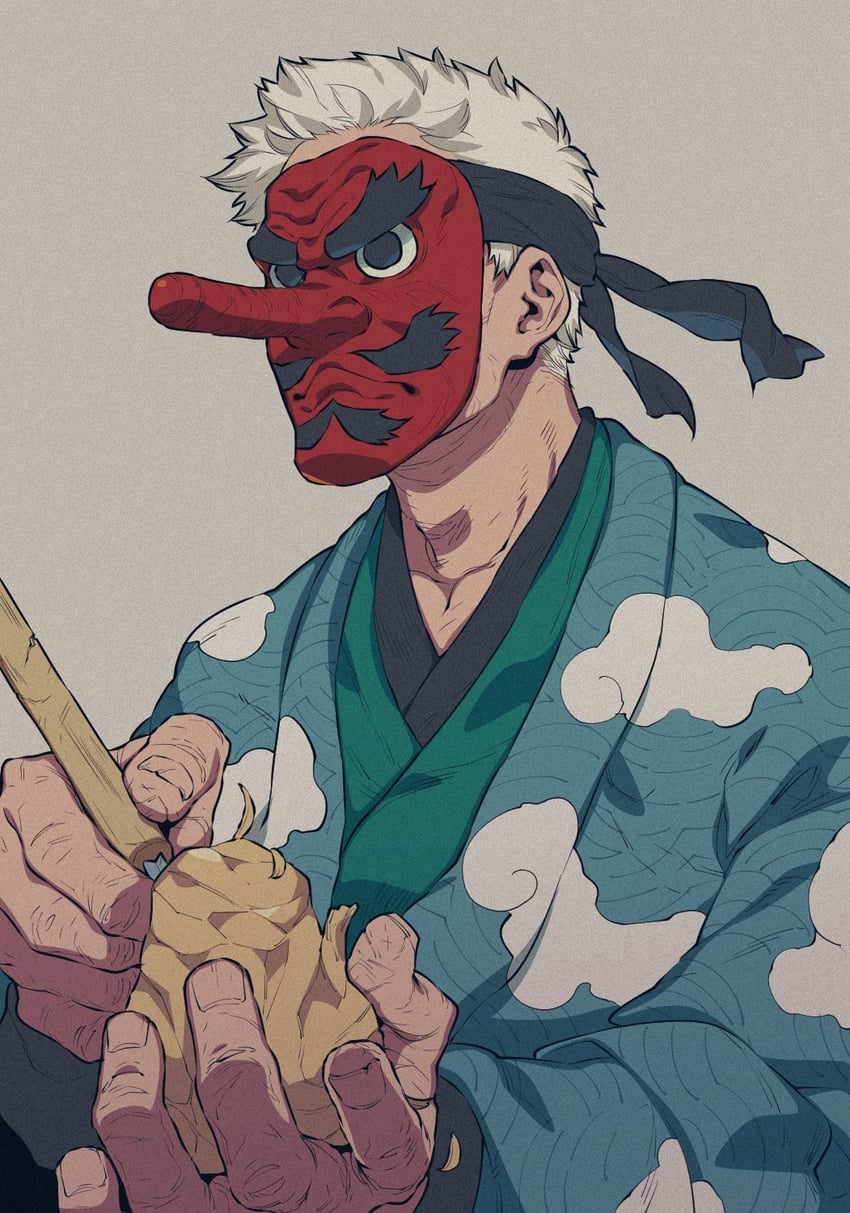 urokodaki sakonji (kimetsu no yaiba) drawn by norasame_(dagako)