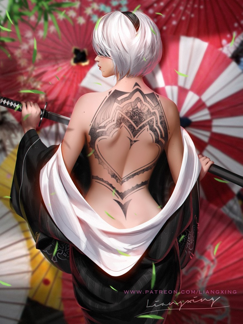 2b (nier and 1 more) drawn by liang_xing
