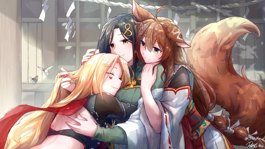 shirayuki tomoe, luis cammy, and fumi (nijisanji) drawn by pin.s