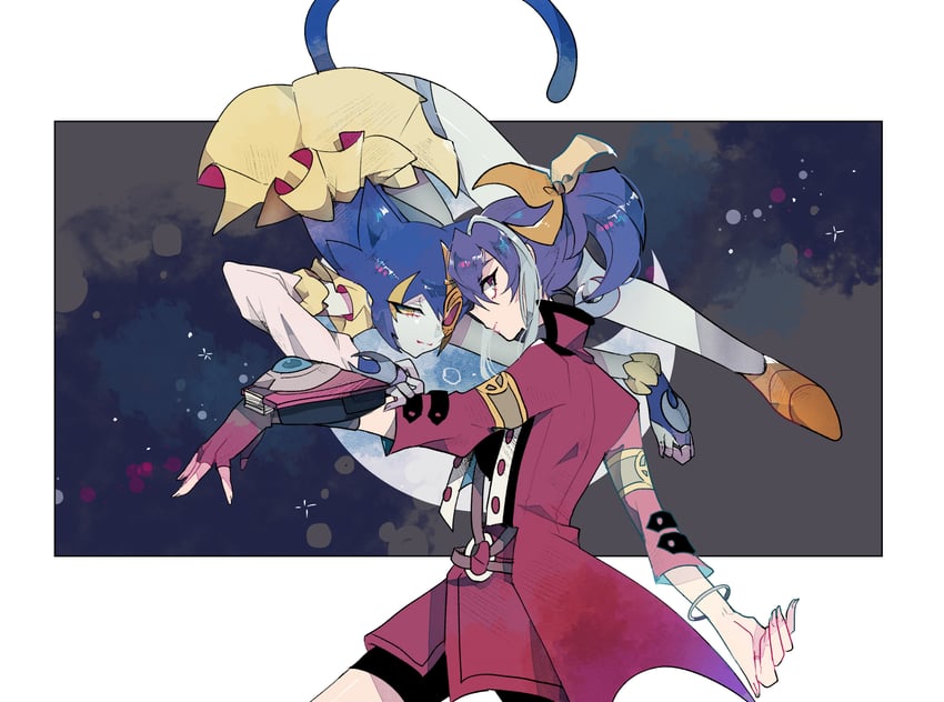 serena and lunalight blue cat (yu-gi-oh! and 1 more) drawn by teketeke_(tasutekete)