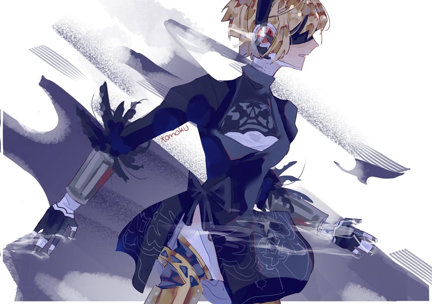 2b and aigis (persona and 3 more) drawn by chan_tomoku