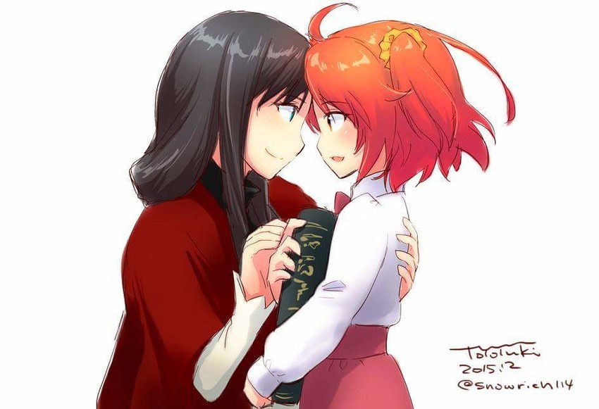 fujimaru ritsuka and tohsaka rin (fate and 2 more) drawn by iida_toyoyuki