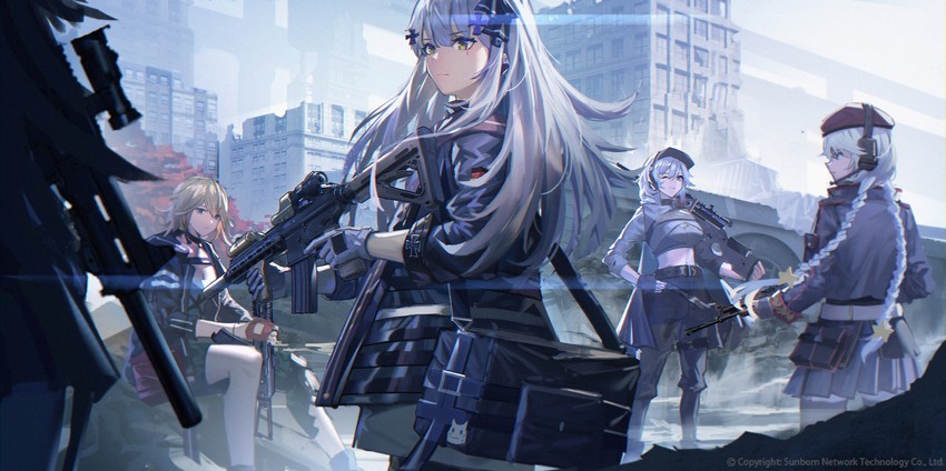 hk416, ump45, ots-12, sl8, and ak-74u (girls' frontline) drawn by doren