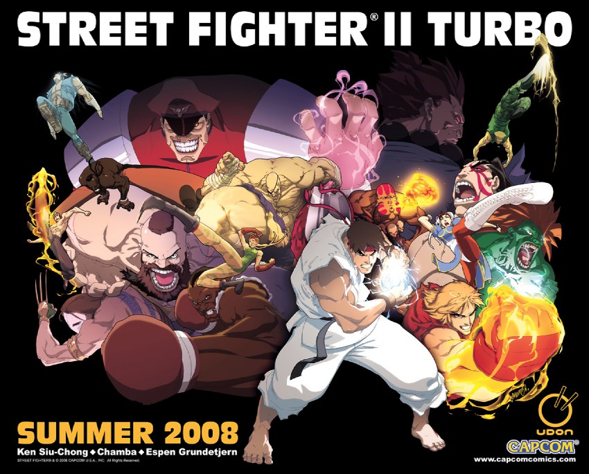 chun-li, cammy white, ryu, ken masters, zangief, and 12 more (street fighter and 1 more) drawn by chamba and udon_entertainment