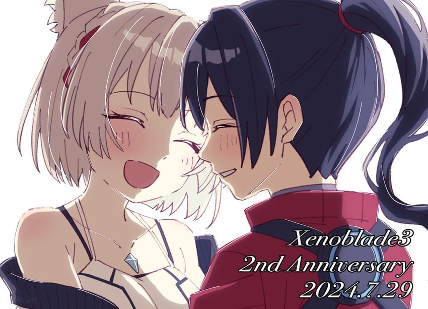 mio and noah (xenoblade chronicles and 1 more) drawn by shinae