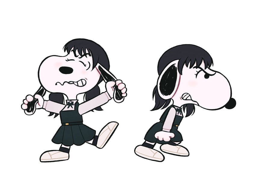 mitaka asa and snoopy (chainsaw man and 1 more) drawn by bubblemunne