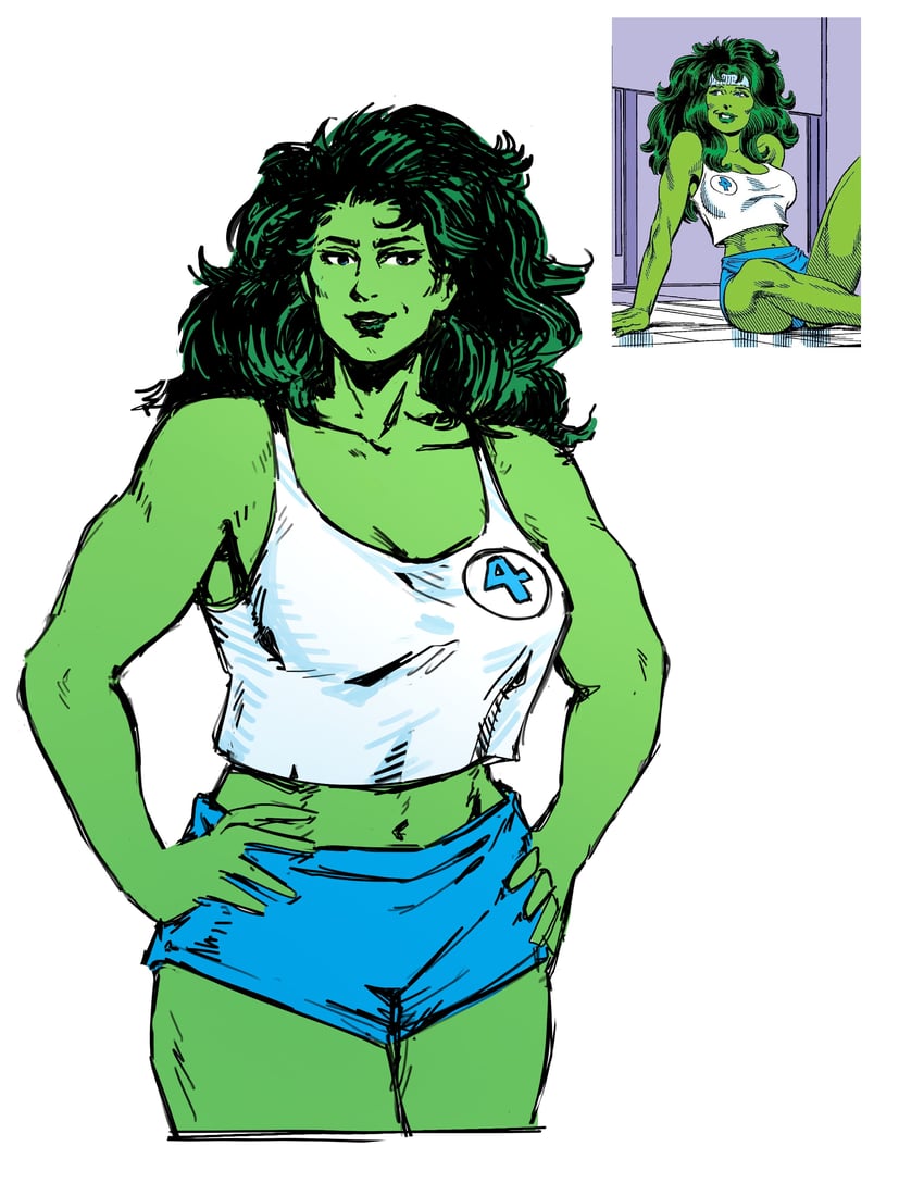 she-hulk (marvel and 1 more) drawn by viviannecore
