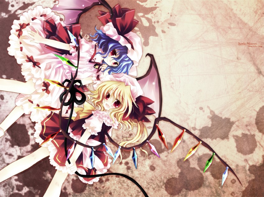 remilia scarlet and flandre scarlet (touhou and 1 more) drawn by sakurazawa_izumi