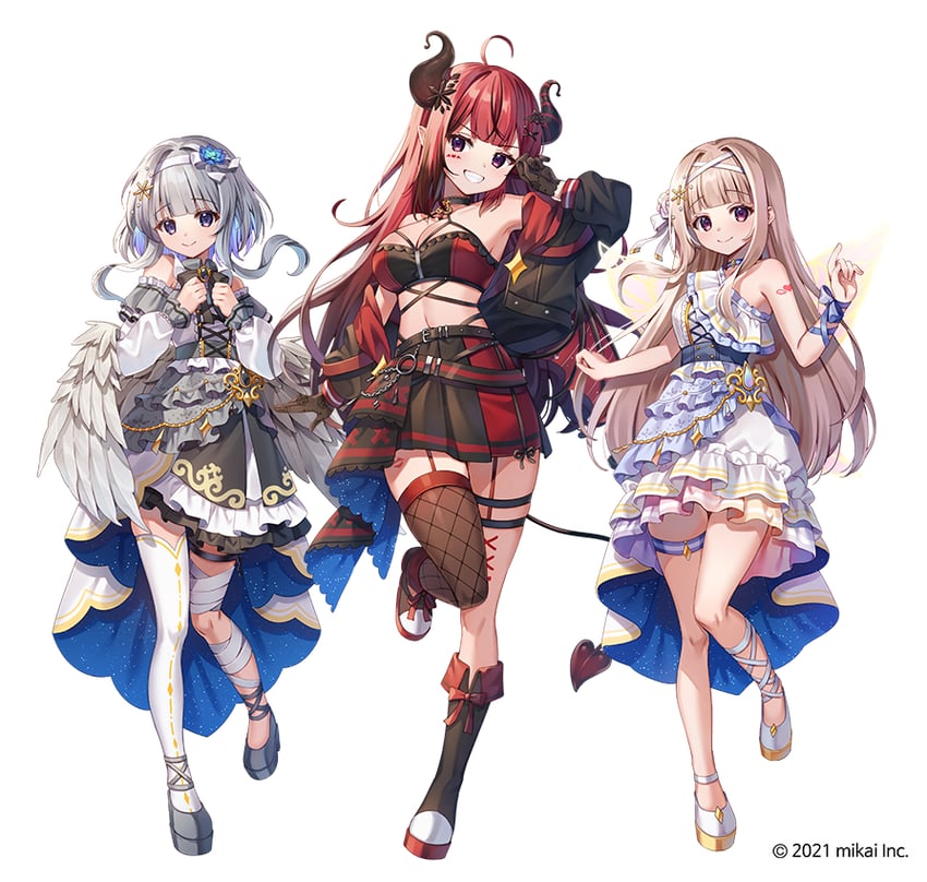 usuwa suu, ayamo nono, and makoh lisa (re:act) drawn by chyoling