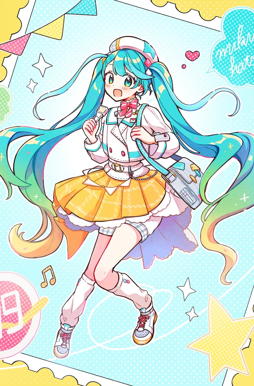 hatsune miku and magical mirai miku (vocaloid and 1 more) drawn by aoiyui