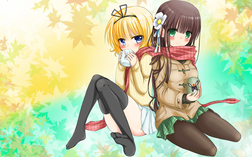 kirima syaro and ujimatsu chiya (gochuumon wa usagi desu ka?) drawn by zero-theme