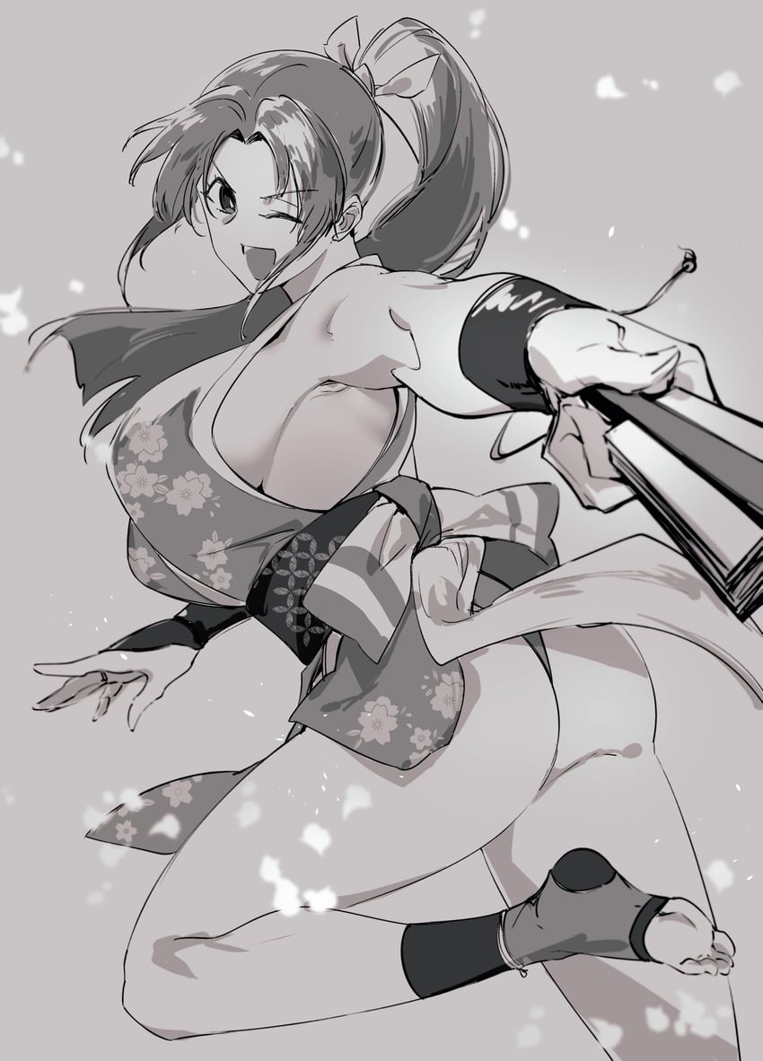 shiranui mai (the king of fighters and 1 more) drawn by apollo_(pixiv884782)