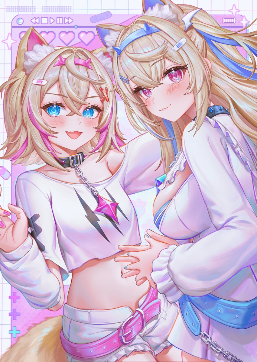 fuwawa abyssgard and mococo abyssgard (hololive and 1 more) drawn by artofkuzu