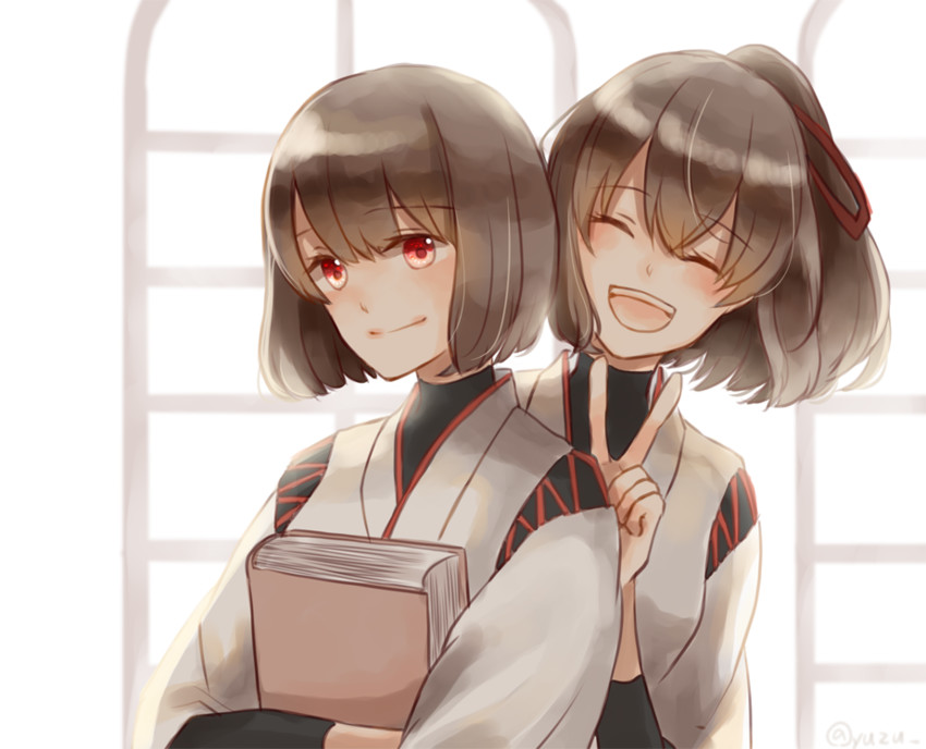 hyuuga and ise (kantai collection) drawn by yuzu_(kimagure_kankitsurui)