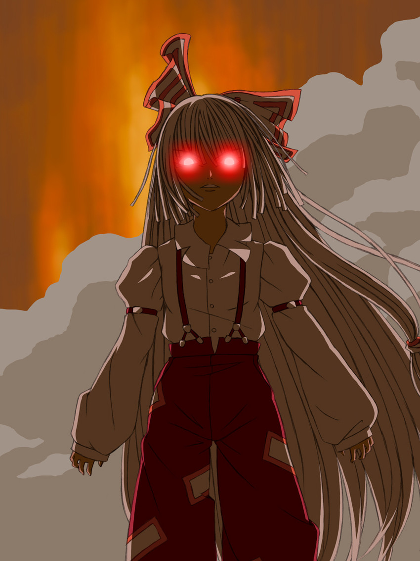 fujiwara no mokou (touhou and 1 more) drawn by deku-no-bou