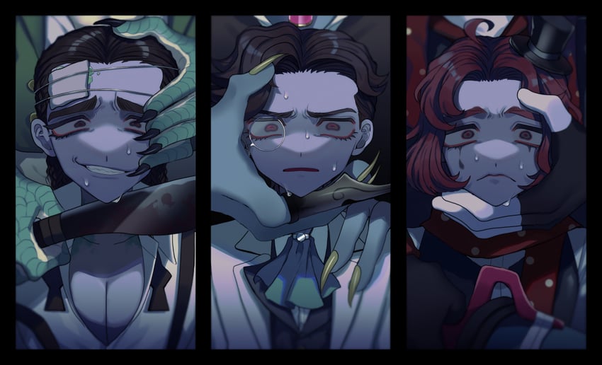 orpheus, luchino, luchino diruse, weeping clown, joker, and 1 more (identity v) drawn by tatoebata