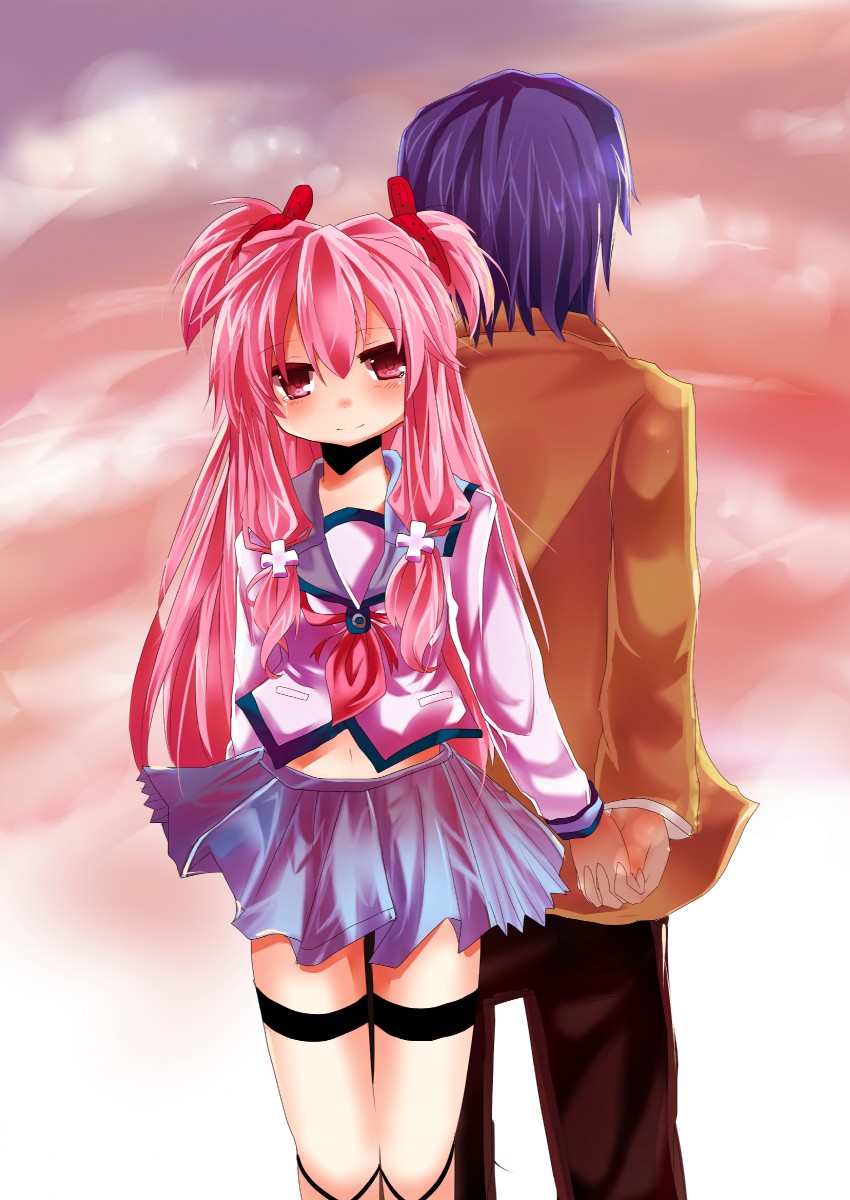yui and hinata hideki (angel beats!) drawn by nami_z