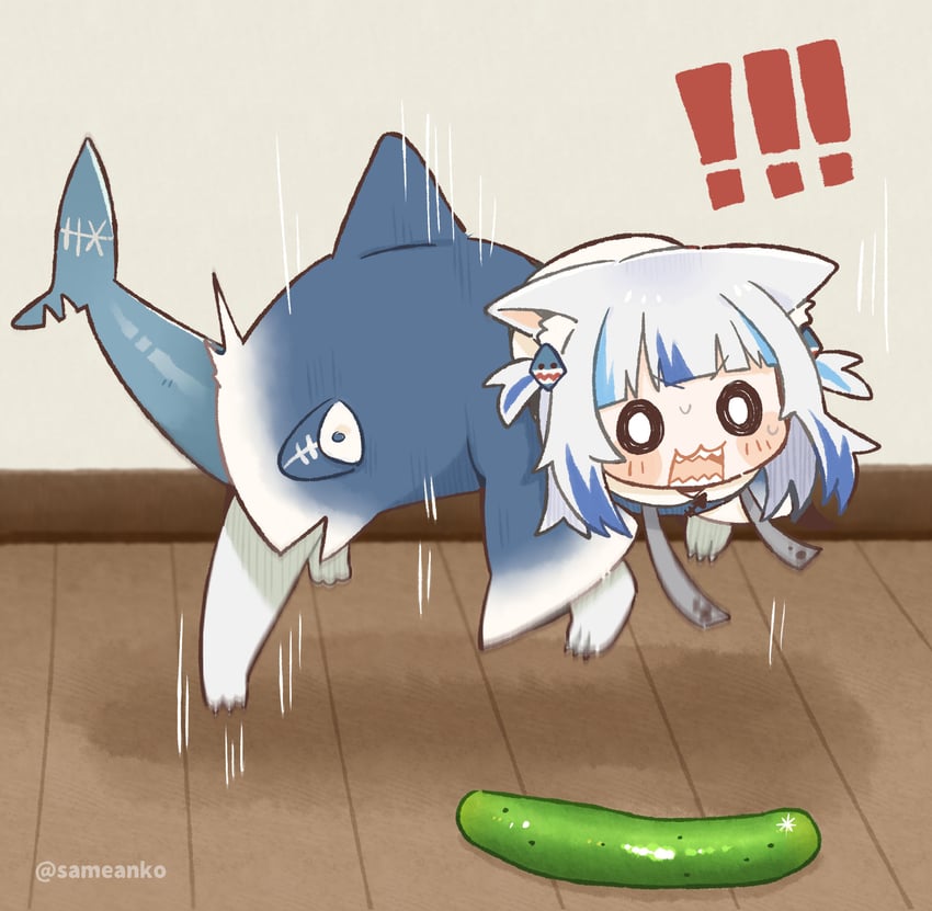 gawr gura (hololive and 1 more) drawn by same_anko