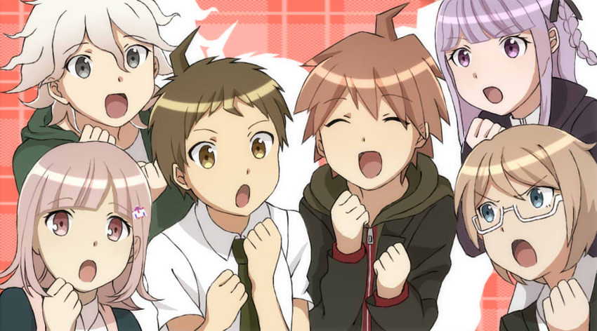 nanami chiaki, komaeda nagito, hinata hajime, kirigiri kyoko, naegi makoto, and 1 more (danganronpa and 4 more) drawn by non_(ayukan22)