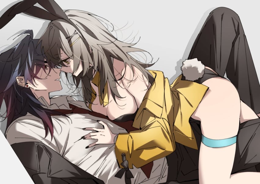 trailblazer, stelle, and blade (honkai and 1 more) drawn by dlckrpwjd111