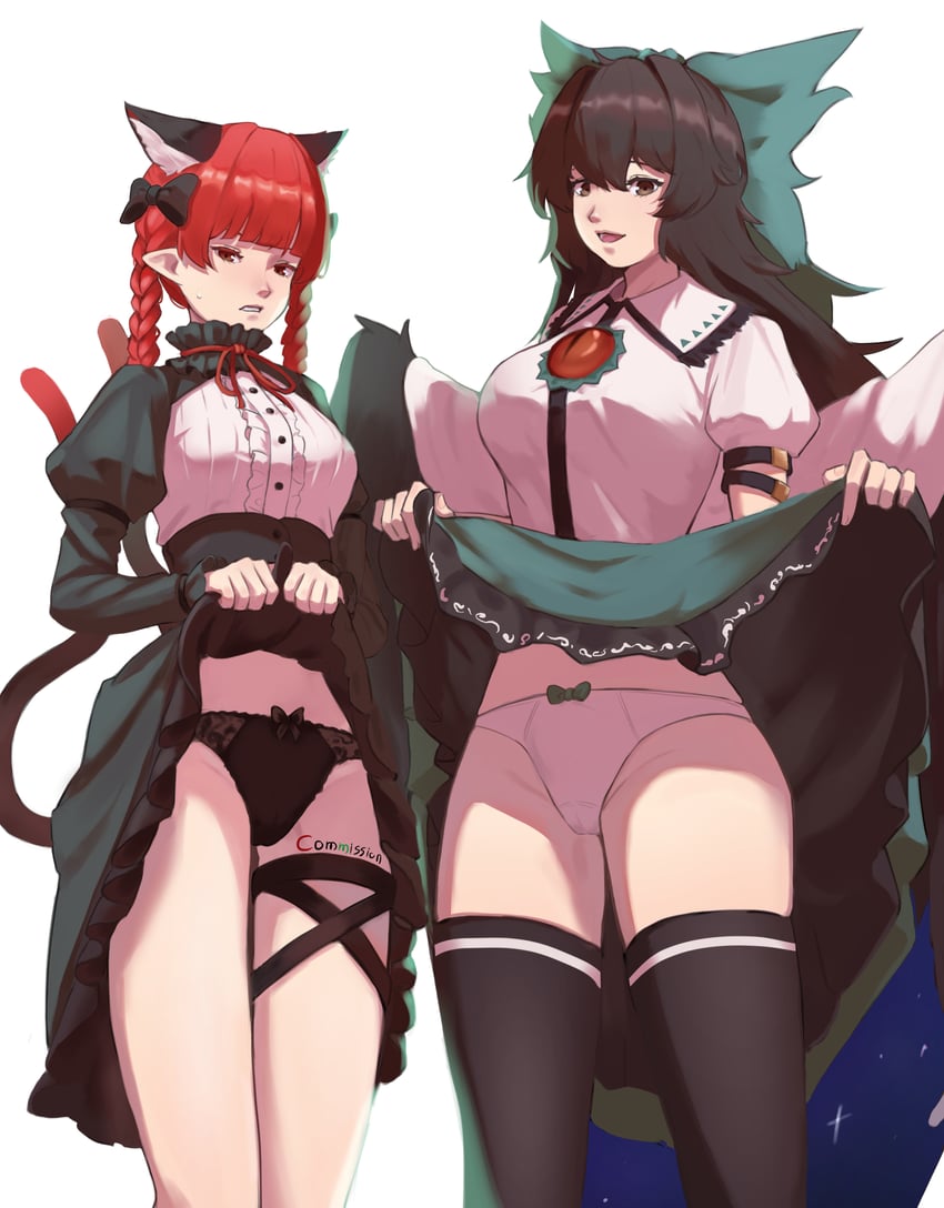 kaenbyou rin and reiuji utsuho (touhou) drawn by affogato_(pixiv_98217350)