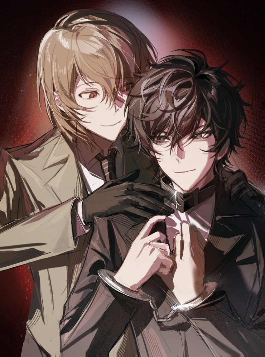amamiya ren and akechi gorou (persona and 1 more) drawn by baobing