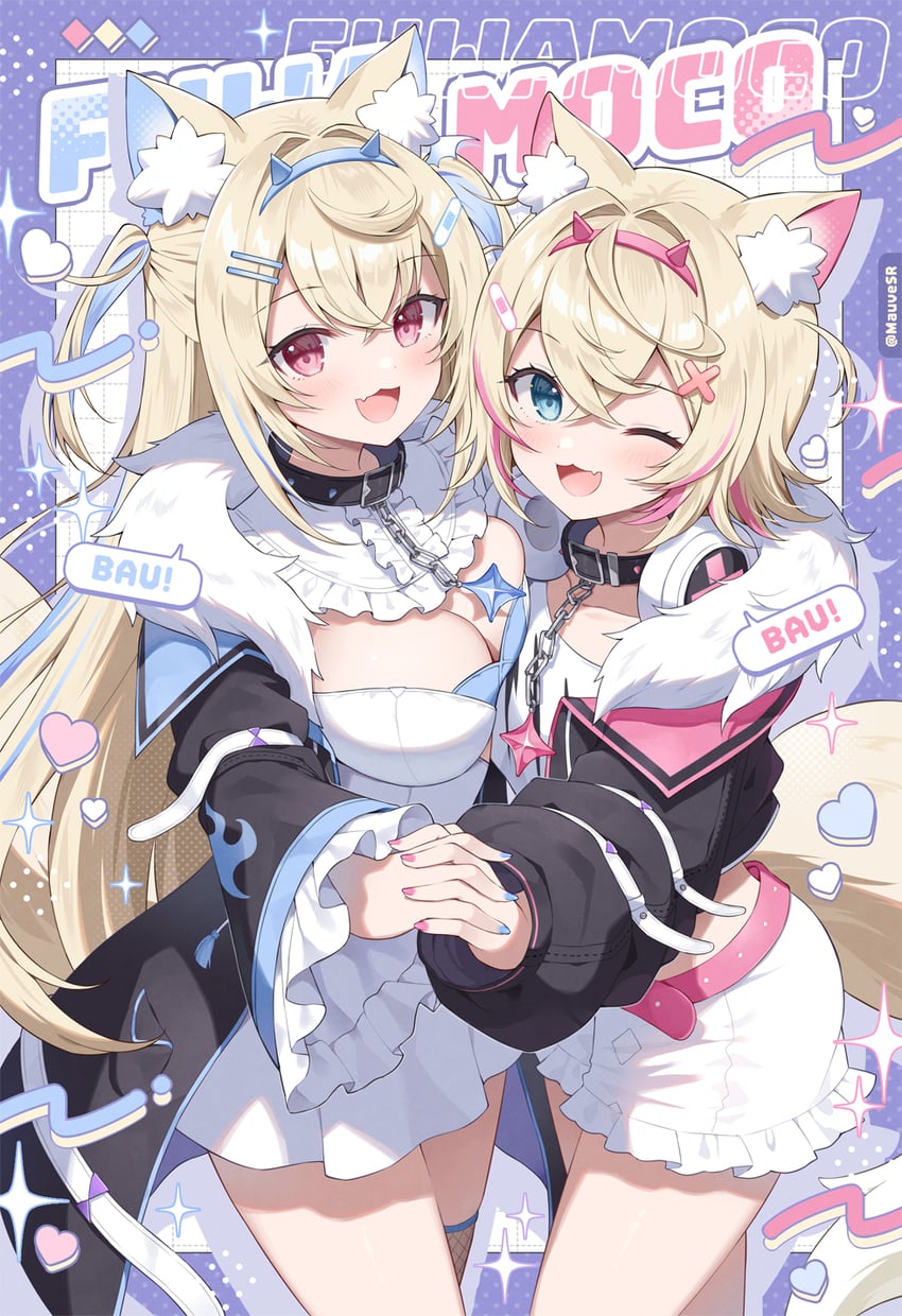 fuwawa abyssgard and mococo abyssgard (hololive and 1 more) drawn by mauve