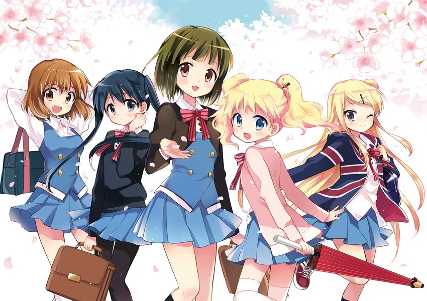 kujou karen, alice cartelet, komichi aya, oomiya shinobu, and inokuma youko (kin-iro mosaic) drawn by hara_yui