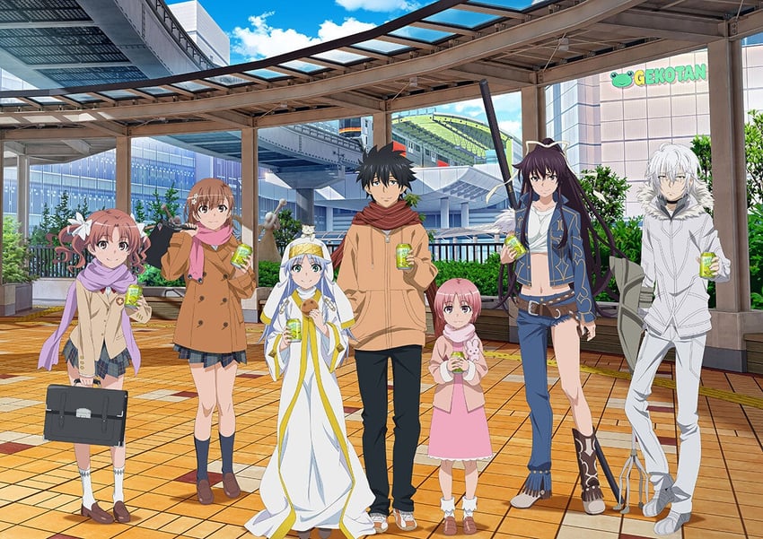 misaka mikoto, shirai kuroko, accelerator, index, kanzaki kaori, and 2 more (toaru majutsu no index)