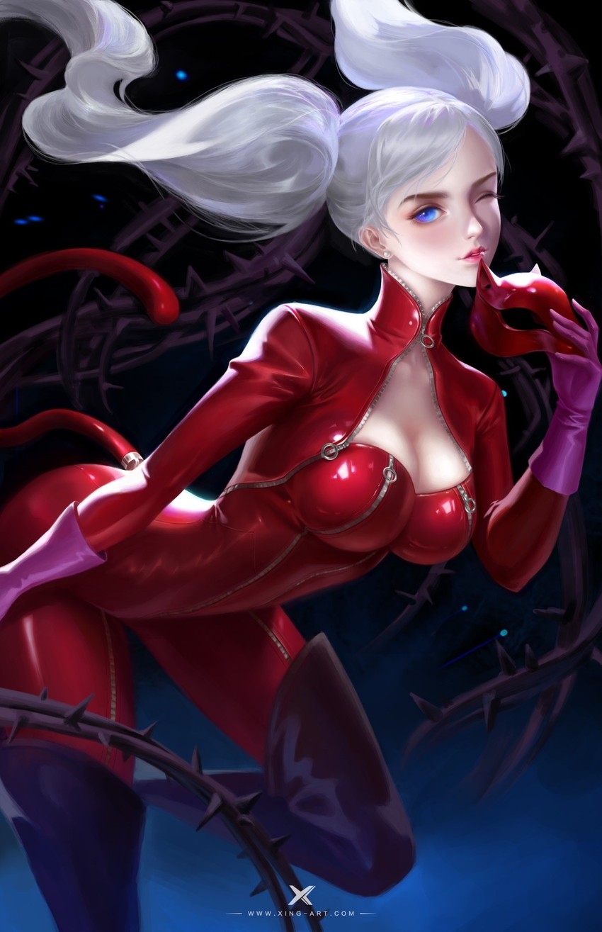 takamaki anne and panther (persona and 1 more) drawn by y_xun