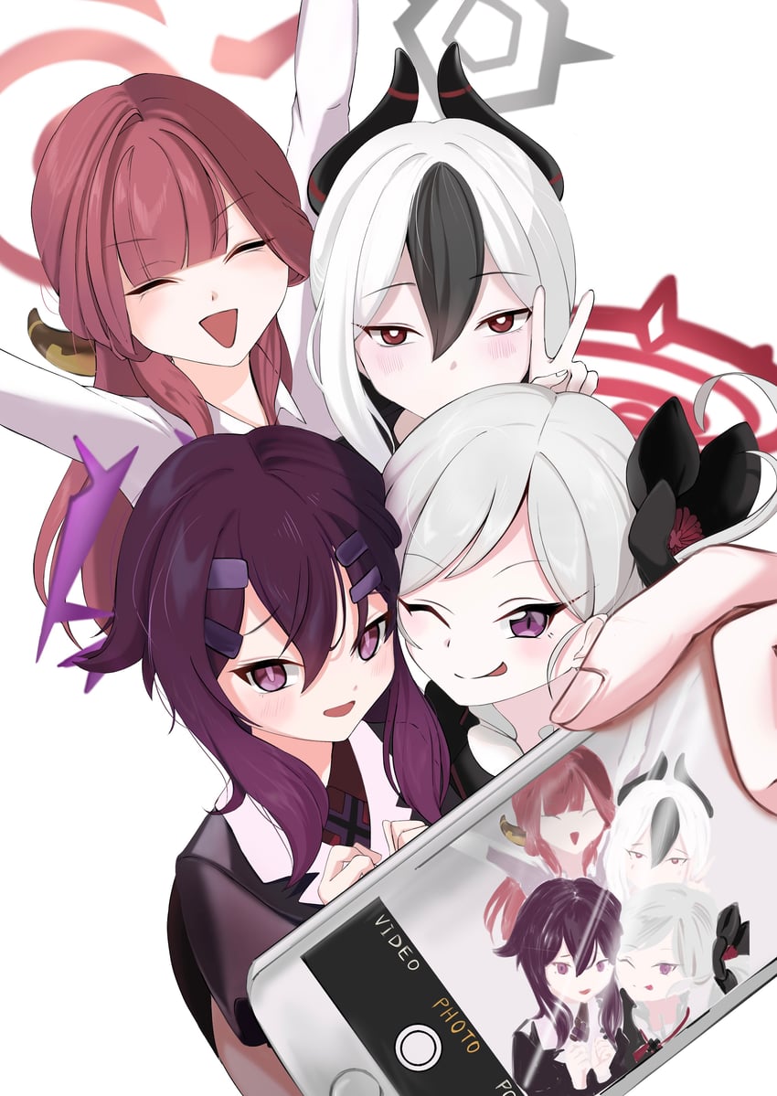 kayoko, aru, mutsuki, and haruka (blue archive) drawn by momotan