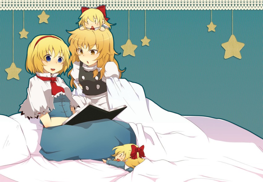 kirisame marisa, alice margatroid, and shanghai doll (touhou) drawn by aoi_(annbi)