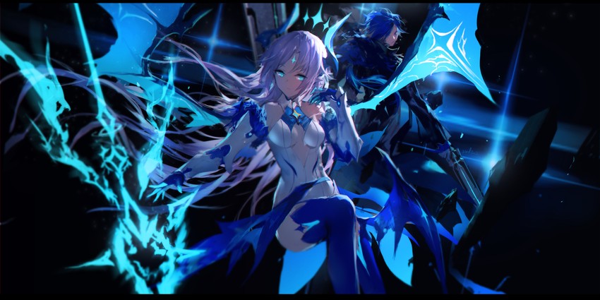 luciela r. sourcream, ciel, ishtar, and chevalier (elsword) drawn by swd3e2