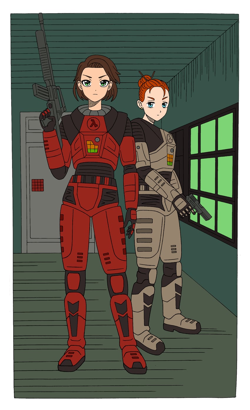 gina cross and colette green (half-life and 2 more) drawn by nuclearmissionjam