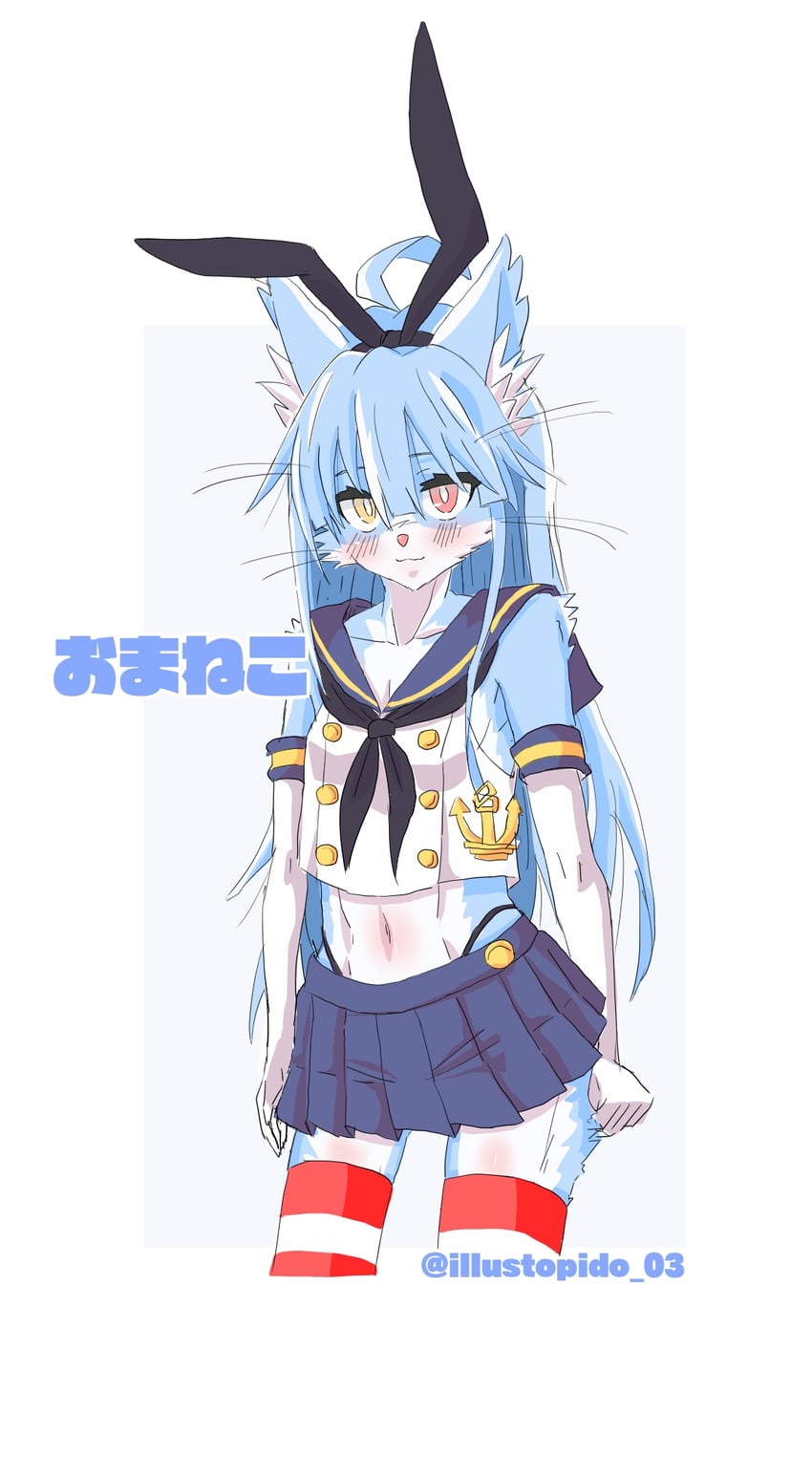 shimakaze and omaneko (kantai collection and 1 more) drawn by illustopido_03