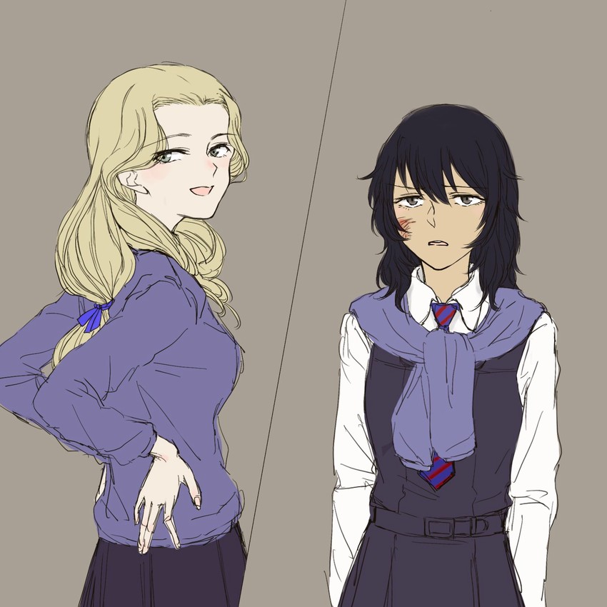 andou and sofue (girls und panzer) drawn by anmitsu_sd