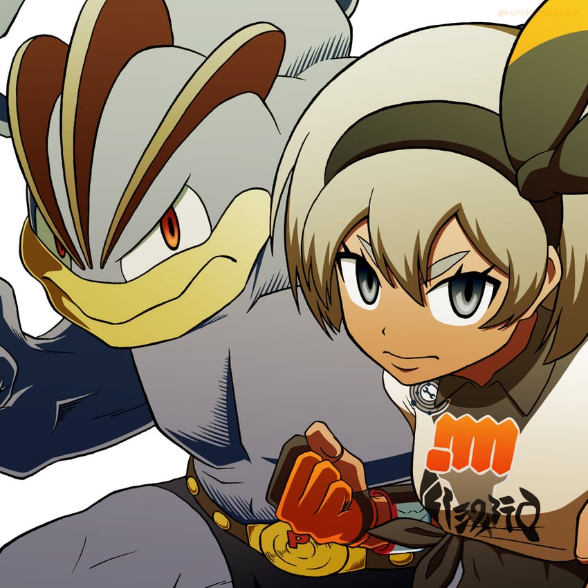 bea and machamp (pokemon and 1 more) drawn by kuroki_shigewo