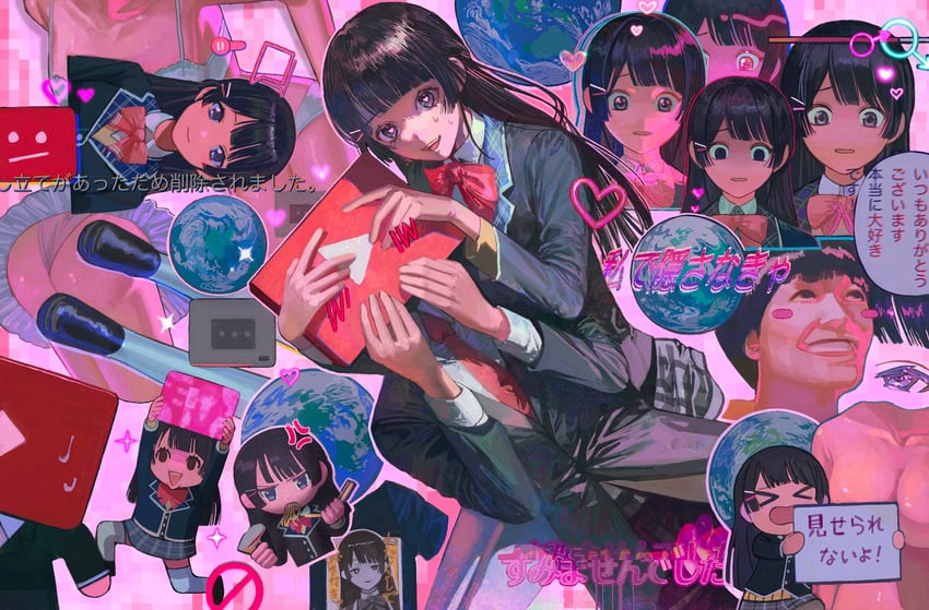 tsukino mito and youtube-kun (nijisanji and 1 more) drawn by ikuta41