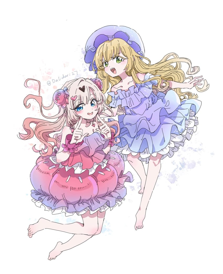 kedarui aashii and dei matsuri (kimi no koto ga dai dai dai dai daisuki na 100-nin no kanojo) drawn by dalidari27
