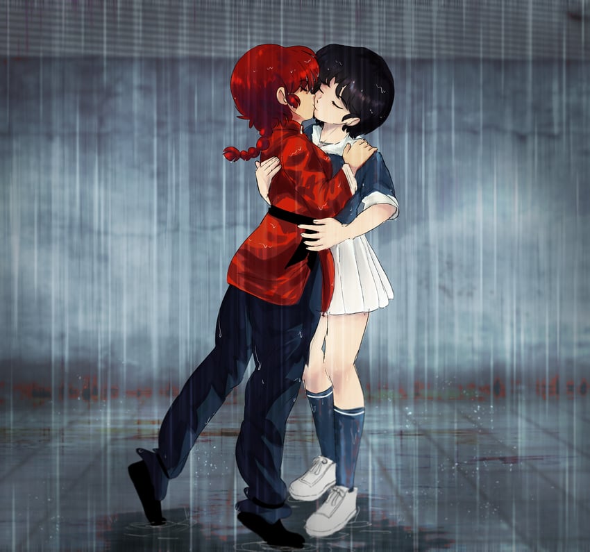 ranma-chan and tendou akane (ranma 1/2) drawn by plushkaiju
