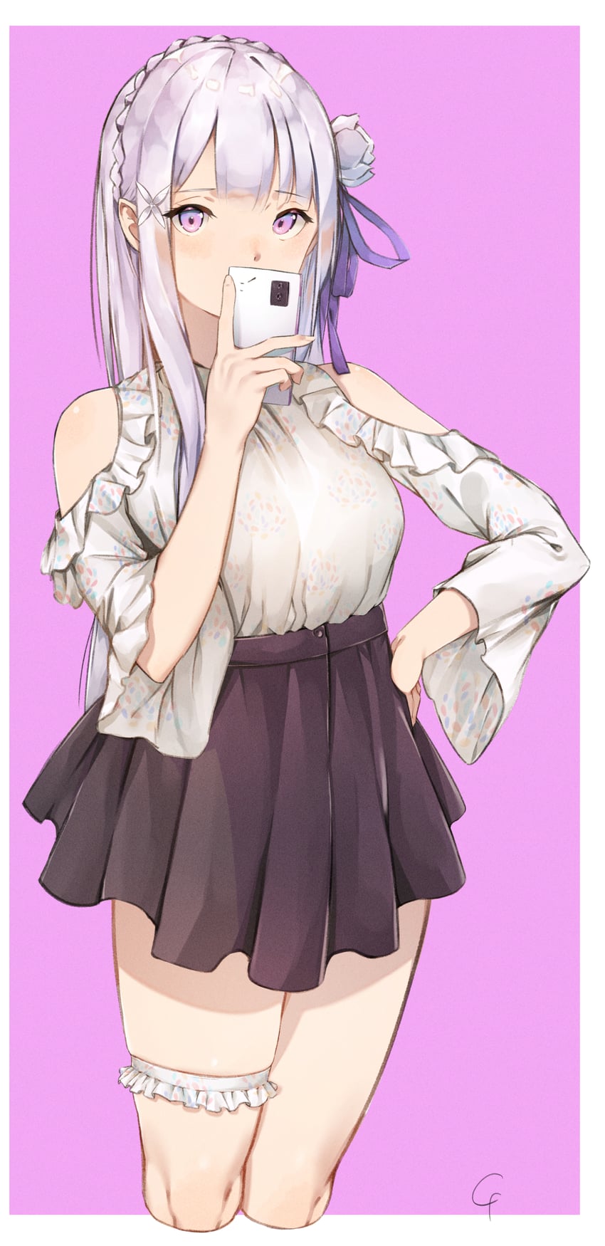 emilia (re:zero kara hajimeru isekai seikatsu) drawn by grayfox