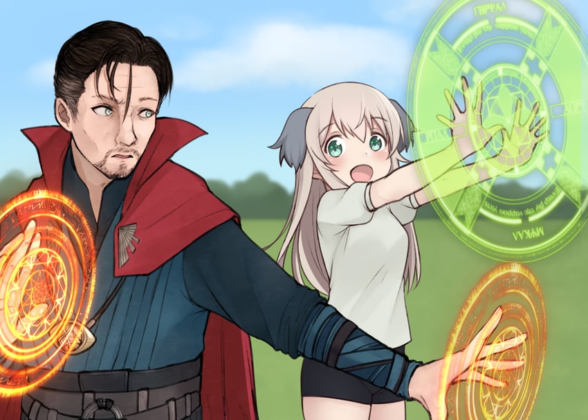 doctor strange and virginia robertson (world witches series and 5 more) drawn by m1saki_1