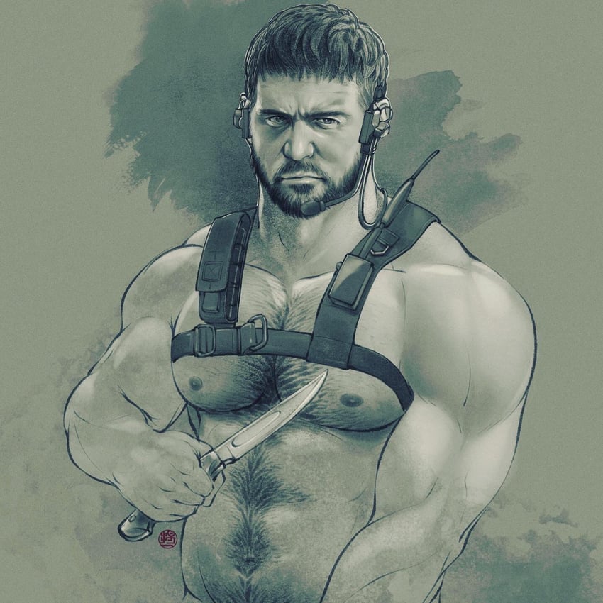 chris redfield (resident evil and 1 more) drawn by youngyee_art