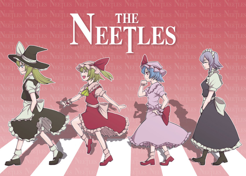 kirisame marisa, remilia scarlet, flandre scarlet, and izayoi sakuya (touhou and 2 more) drawn by uousa-ou