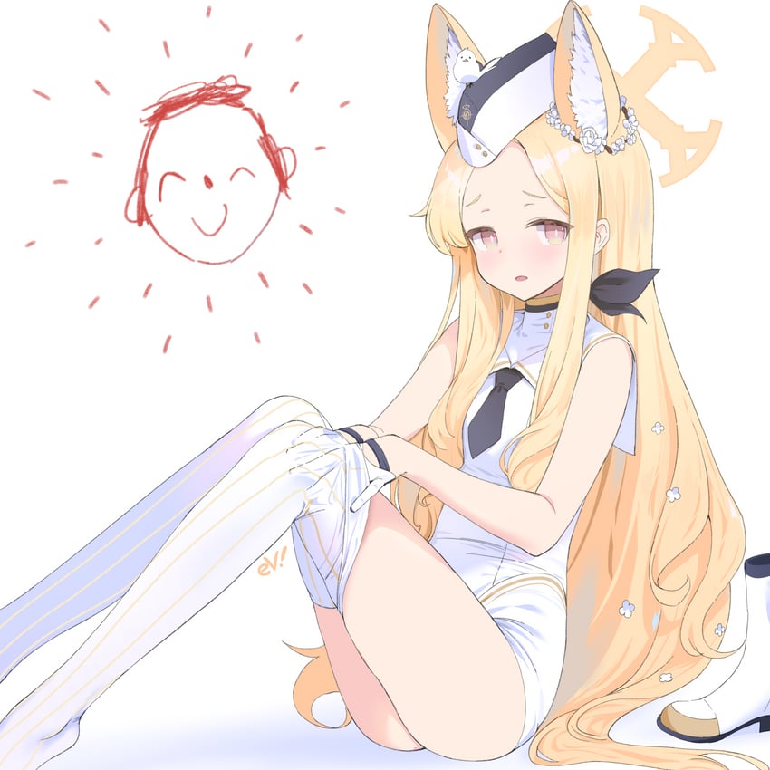 sensei, doodle sensei, and seia (blue archive) drawn by ev_(dai00888)