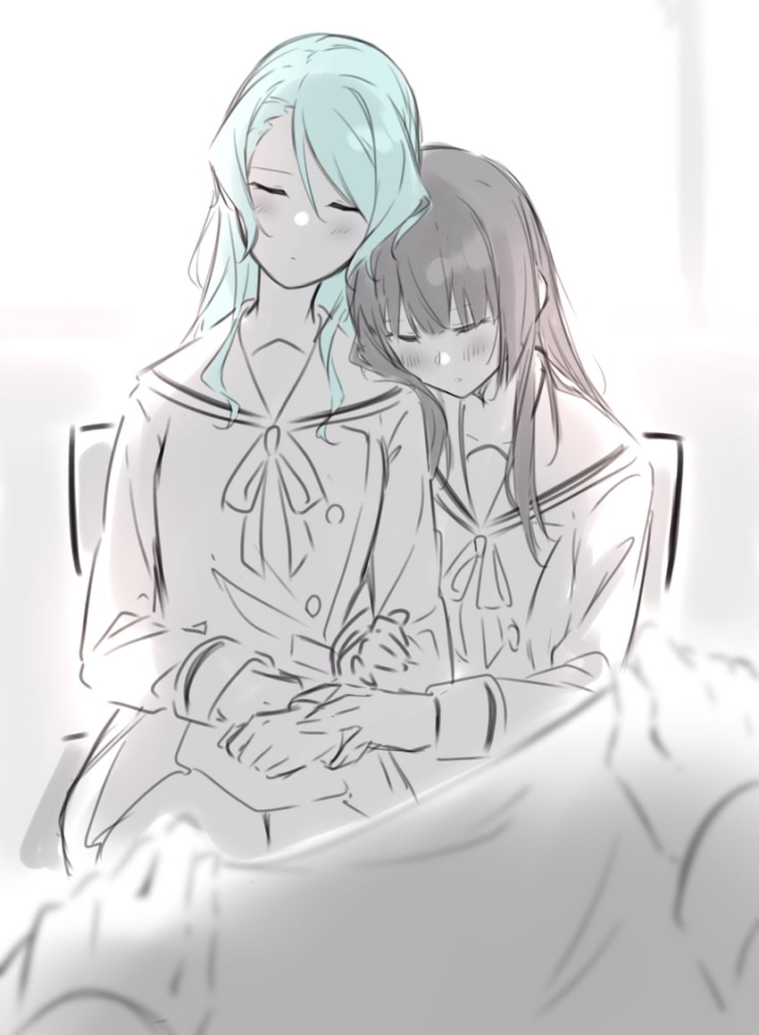hikawa sayo and shirokane rinko (bang dream!) drawn by kanade_(kanade_3344)
