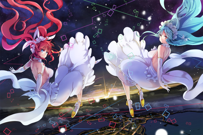 shinonome kokona and shinonome natsuhi (bemani and 2 more) drawn by hopper