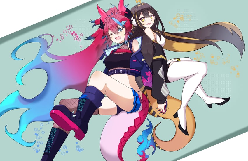juna unagi and kai saikota (indie virtual youtuber and 1 more) drawn by riomiyan
