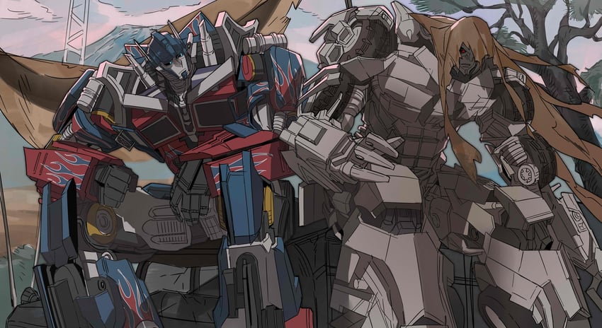 optimus prime and megatron (transformers and 1 more) drawn by juicer113